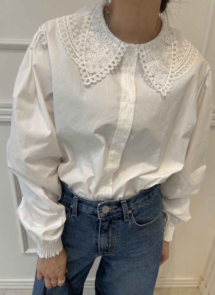 Pearls room - Korean Women Fashion - #restrostyle - Double Lace Blouse - 8