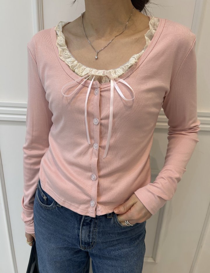 Pearls room - Korean Women Fashion - #shopsmall - Lace Layered Tee - 12