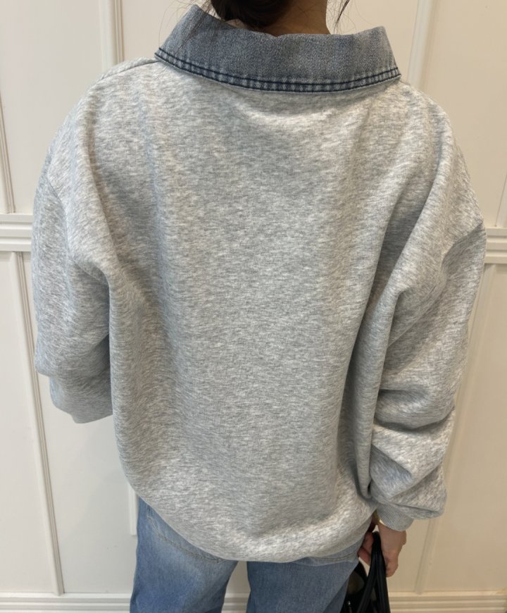 Pearls room - Korean Women Fashion - #shopsmall - NYC Denim Sweatshirt - 6
