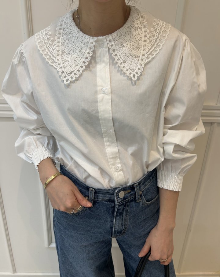 Pearls room - Korean Women Fashion - #thatsdarling - Double Lace Blouse - 11