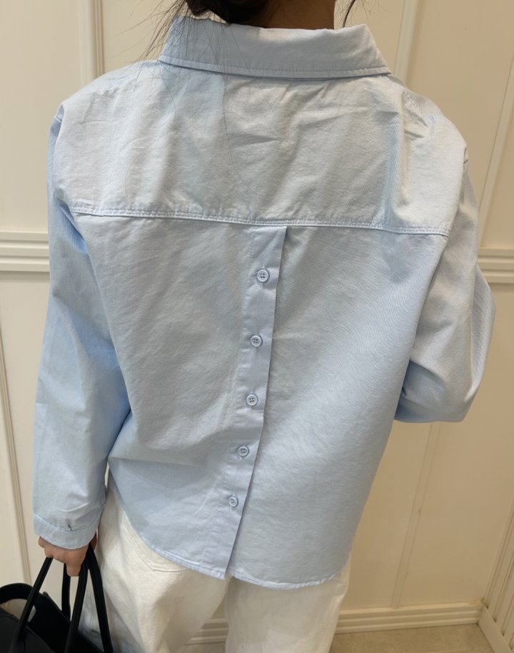 Pearls room - Korean Women Fashion - #thatsdarling - Back Button Shirt - 9