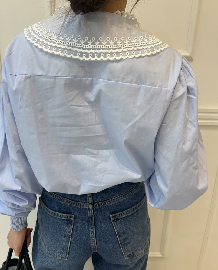 Pearls room - Korean Women Fashion - #vintagekidsstyle - Double Lace Blouse - 6