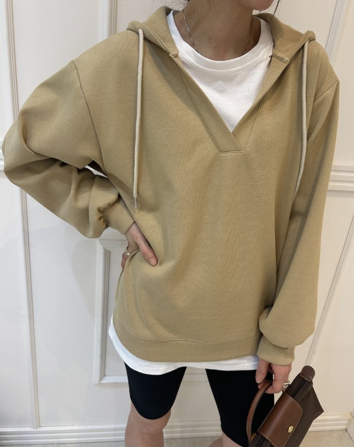 Pearls room - Korean Women Fashion - #womensfashion - Double Layered Hoodie - 11