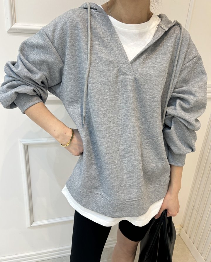 Pearls room - Korean Women Fashion - #womensfashion - Double Layered Hoodie - 5