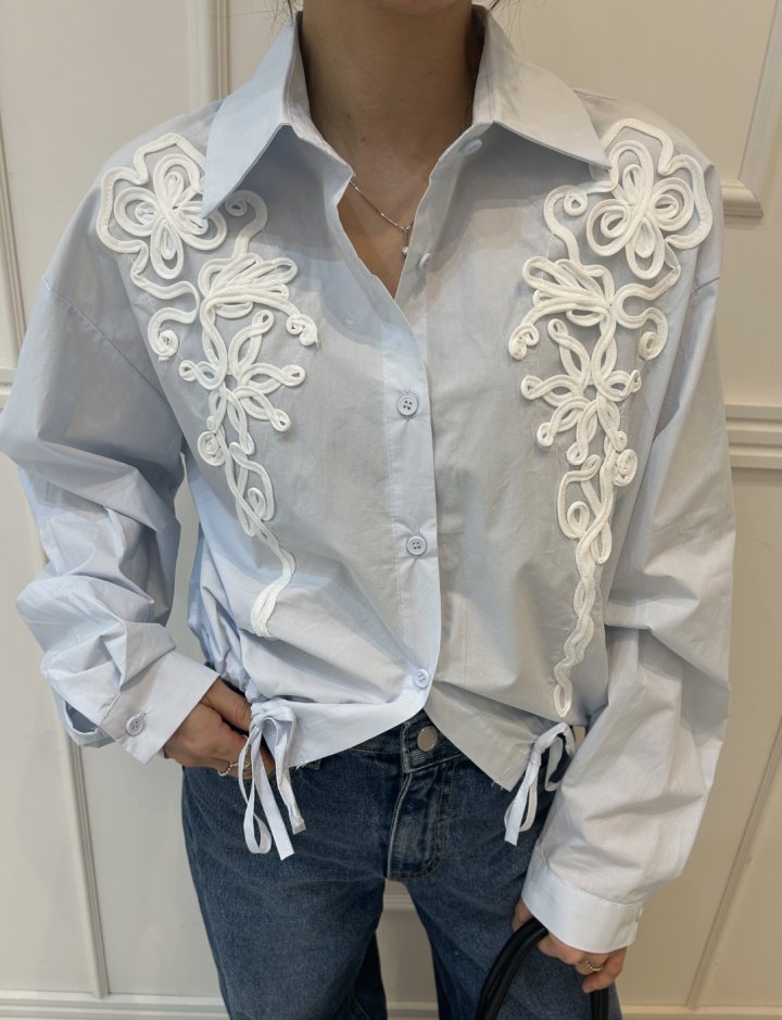 Pearls room - Korean Women Fashion - #womensfashion - Motif Blouse