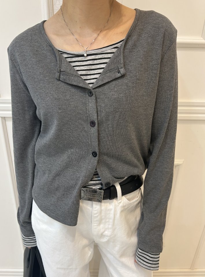 Pearls room - Korean Women Fashion - #womensfashion - Double Fryse Cardigan