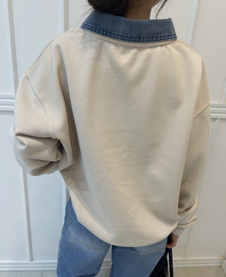 Pearls room - Korean Women Fashion - #womensfashion - NYC Denim Sweatshirt - 12