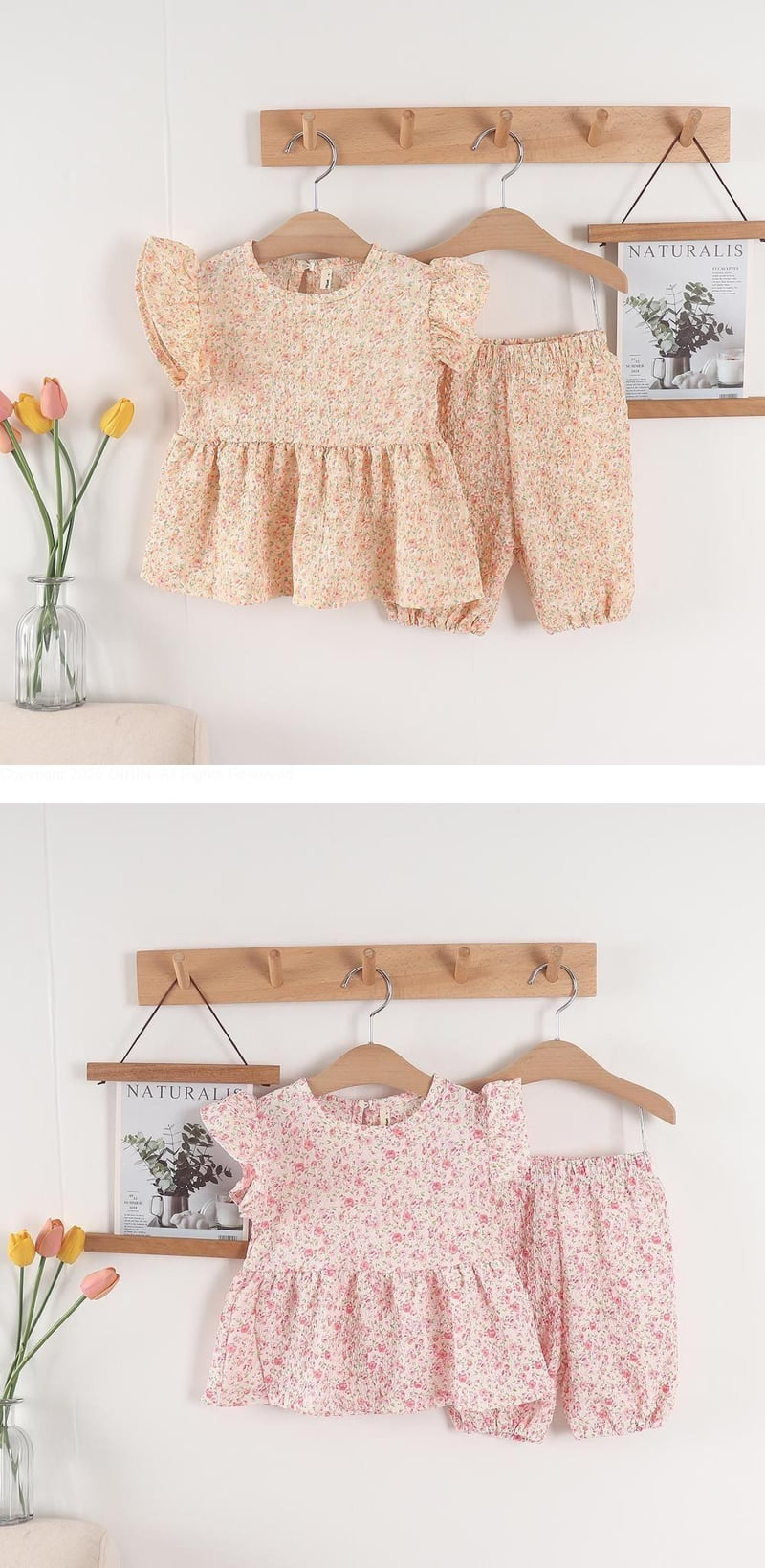 Pepper Mint - Korean Children Fashion - #designkidswear - Floral Frill Set