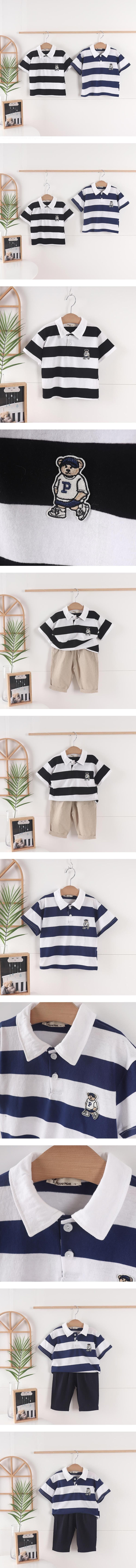 Pepper Mint - Korean Children Fashion - #kidsshorts - Collar Short Sleeve Tee