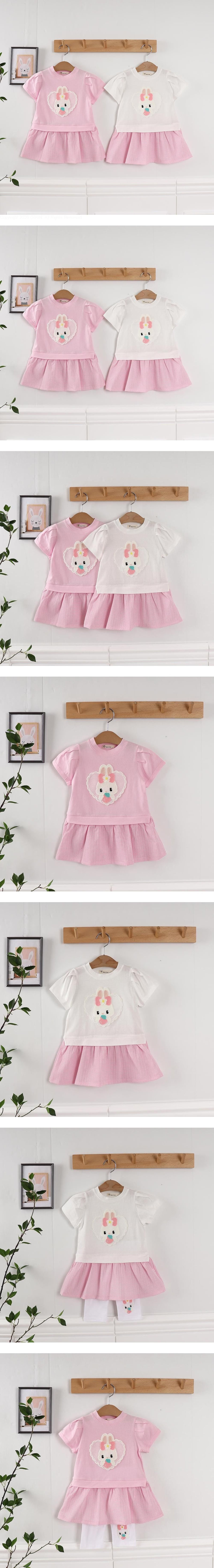 Pepper Mint - Korean Children Fashion - #magicofchildhood - Check Bunny Long Tee