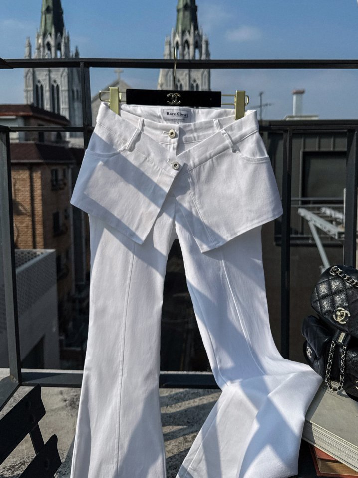 Flap Cotton Bootcut Pants by Rare Closet for Women - view 7