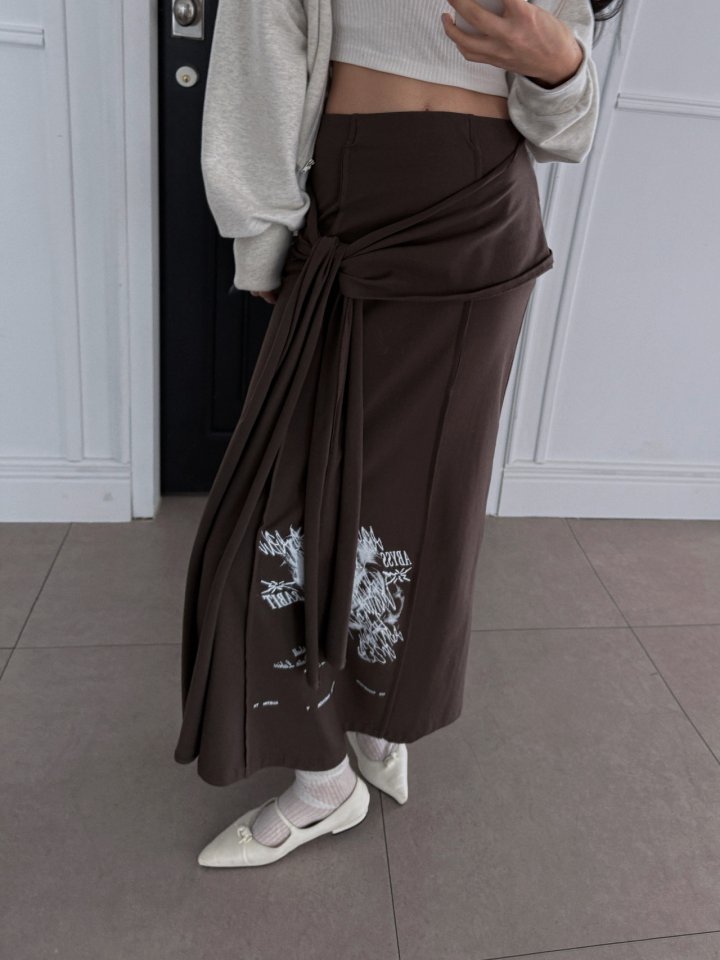 Rare Closet - Korean Women Fashion - #momslook - Off Seam Tie Skirt - 8