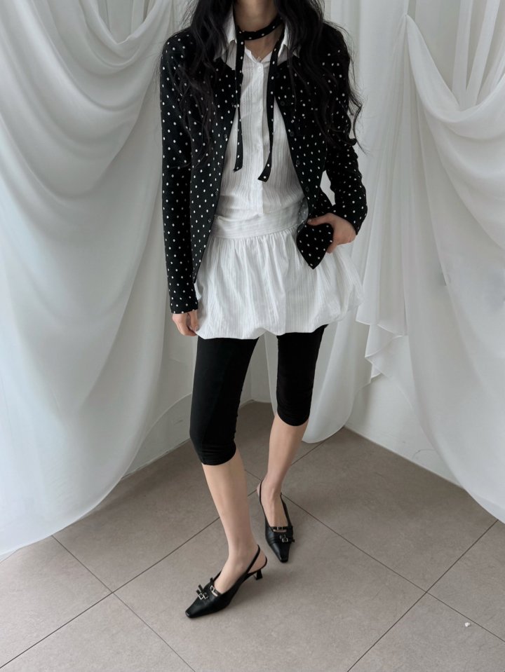 Rare Closet - Korean Women Fashion - #womensfashion - Dot Ruffle Cardigan - 4