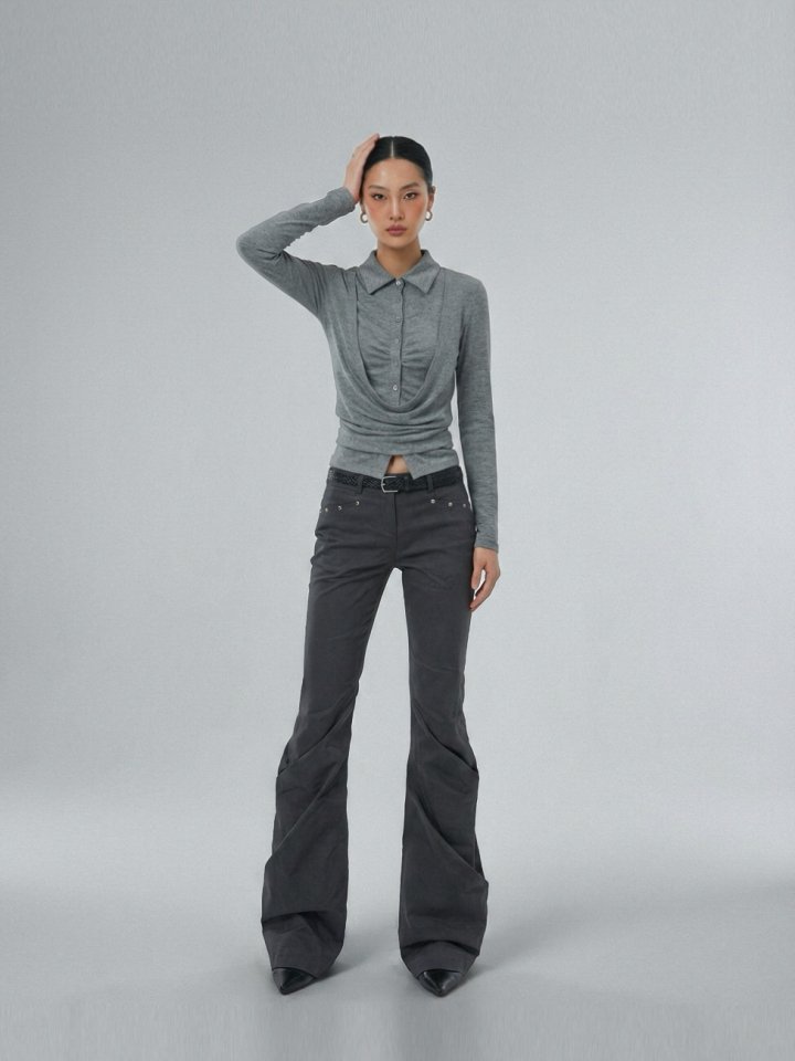 Rare Closet - Korean Women Fashion - #momslook - Two Pintuck Bootcut Pants - 9