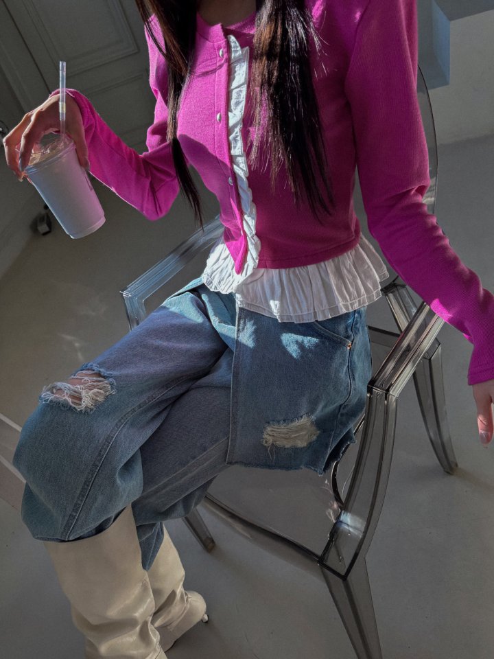 Rare Closet - Korean Women Fashion - #momslook - Freesia Two-Tone Cardigan - 8