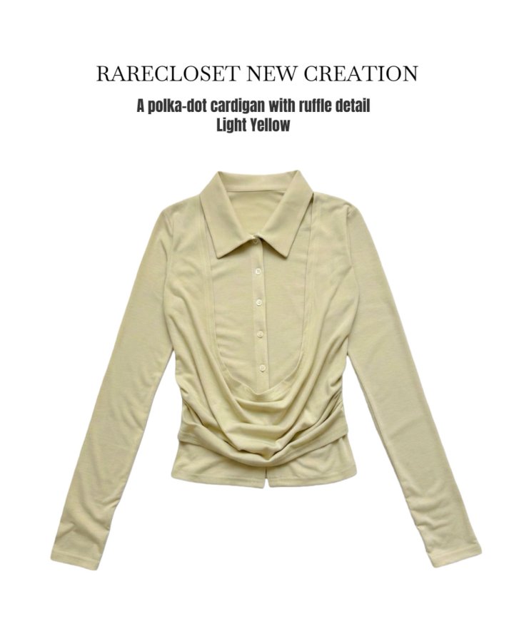 Rare Closet - Korean Women Fashion - #womensfashion - Double Collar Flare Tee - 6