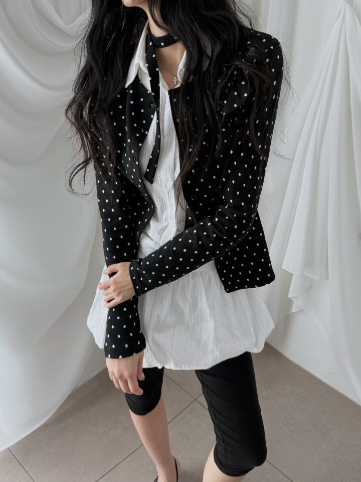 Rare Closet - Korean Women Fashion - #womensfashion - Dot Ruffle Cardigan - 3