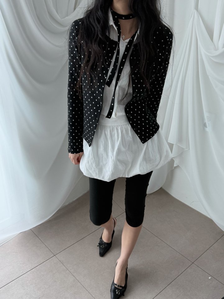 Rare Closet - Korean Women Fashion - #womensfashion - Dot Ruffle Cardigan - 5