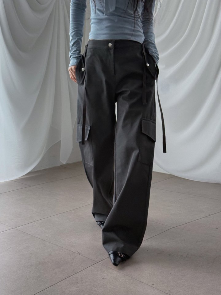 Rare Closet - Korean Women Fashion - #womensfashion - Bible Cargo String Pants - 2
