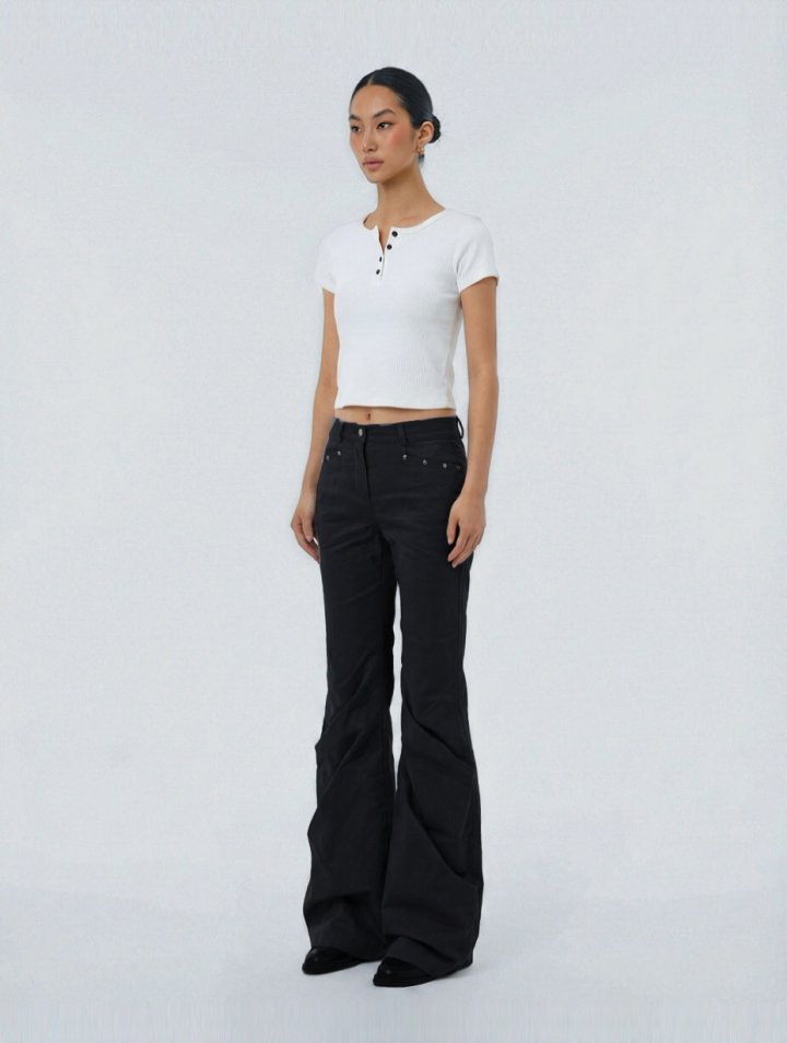Rare Closet - Korean Women Fashion - #womensfashion - Two Pintuck Bootcut Pants - 2