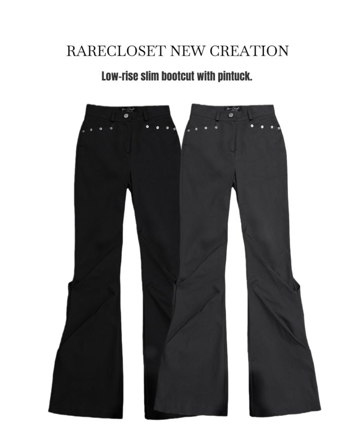Rare Closet - Korean Women Fashion - #momslook - Two Pintuck Bootcut Pants - 4
