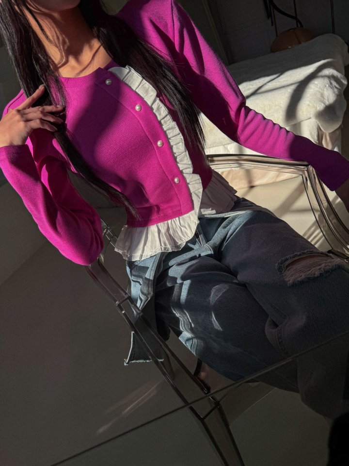 Rare Closet - Korean Women Fashion - #womensfashion - Freesia Two-Tone Cardigan - 7