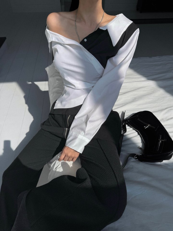 Rare Closet - Korean Women Fashion - #momslook - Celine Two-Tone Shirt - 4
