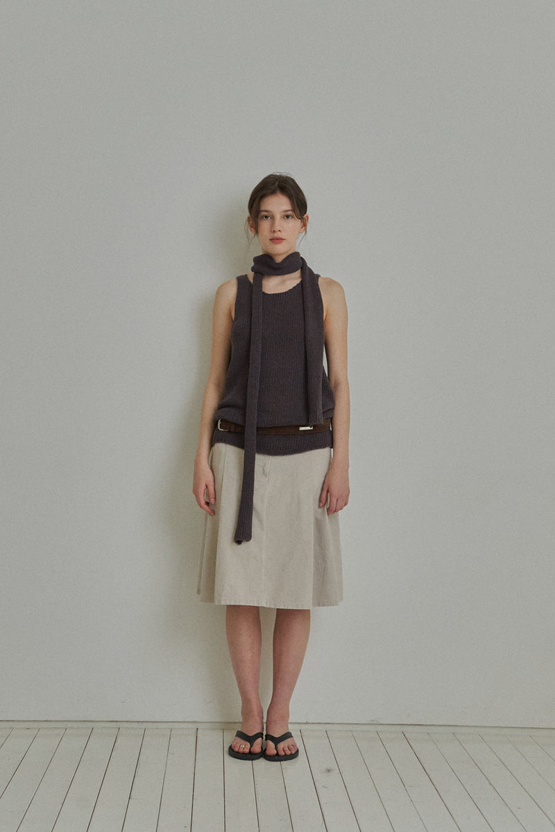 Reirai - Korean Women Fashion - #momslook - Dyed Cotton Pleated Skirt - 7