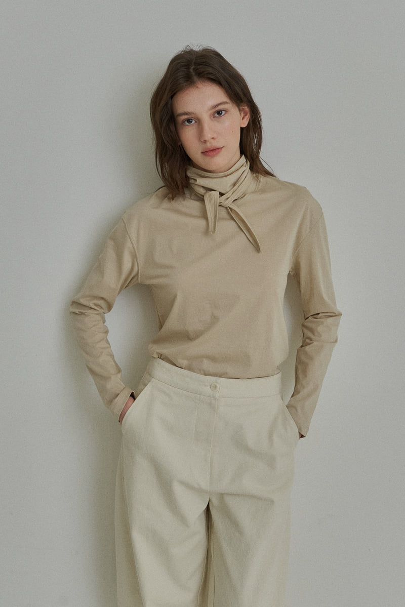 Reirai - Korean Women Fashion - #momslook - Maison Scarf Tee - 6