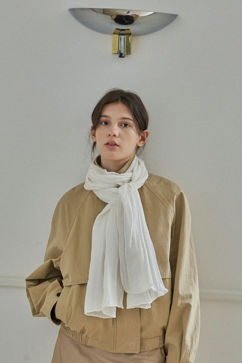 Reirai - Korean Women Fashion - #momslook - Pleated Silk Scarf - 5