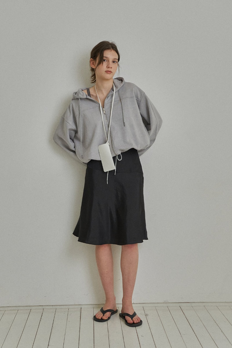 Reirai - Korean Women Fashion - #momslook - Diagonal Satin Skirt