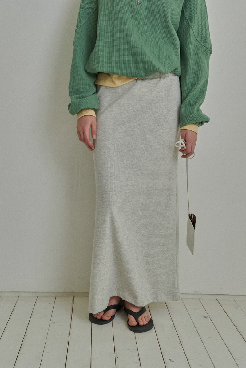 Reirai - Korean Women Fashion - #momslook - Clean Waffle Long Skirt