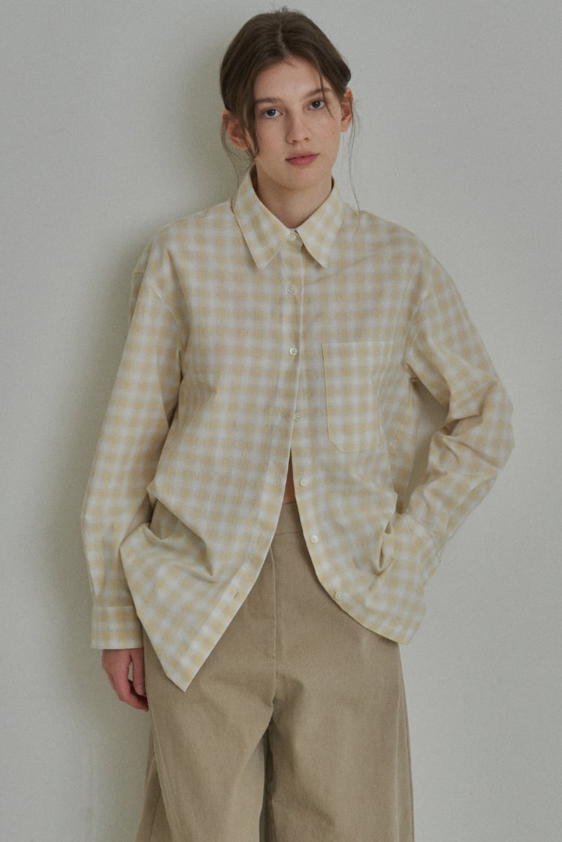 Reirai - Korean Women Fashion - #momslook - Butter Check Shirt