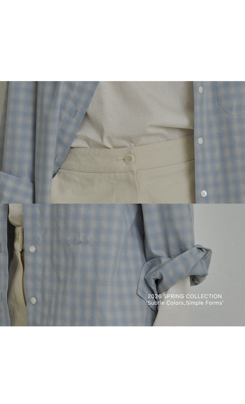 Reirai - Korean Women Fashion - #momslook - Butter Check Shirt - 7