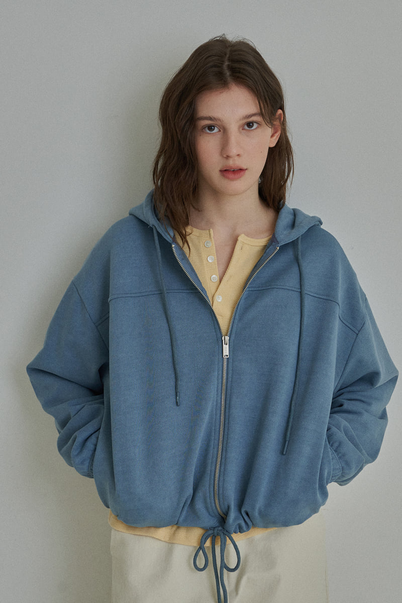 Reirai - Korean Women Fashion - #momslook - Mellow Dying Hood Zip-up - 6