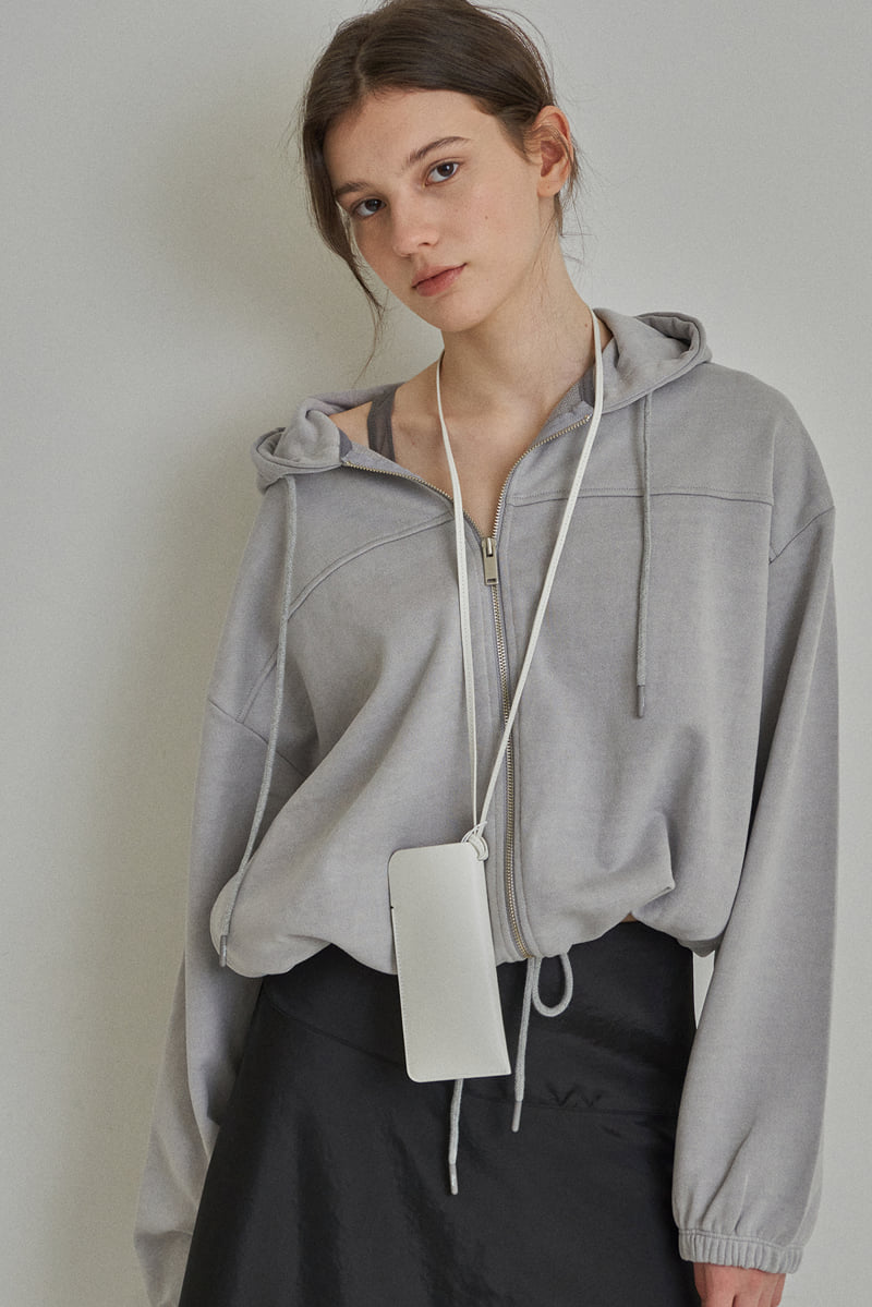 Reirai - Korean Women Fashion - #momslook - Mellow Dying Hood Zip-up - 5