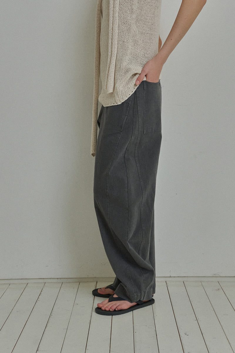 Reirai - Korean Women Fashion - #momslook - Cationic Curved Cotton Pants - 10