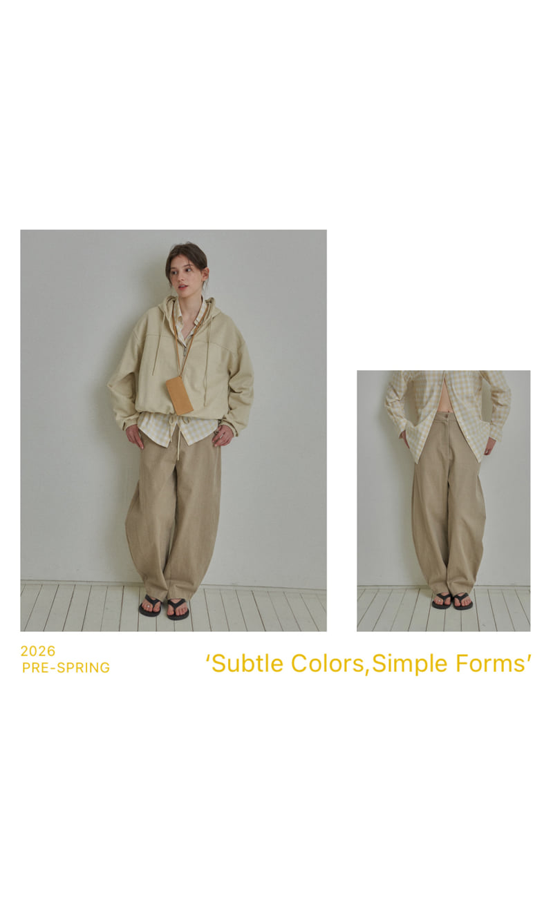 Reirai - Korean Women Fashion - #momslook - Cationic Curved Cotton Pants - 2