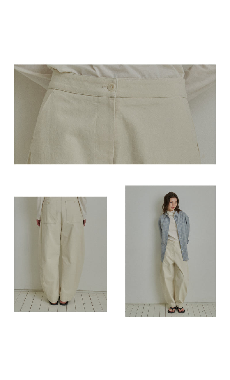Reirai - Korean Women Fashion - #momslook - Cationic Curved Cotton Pants - 6