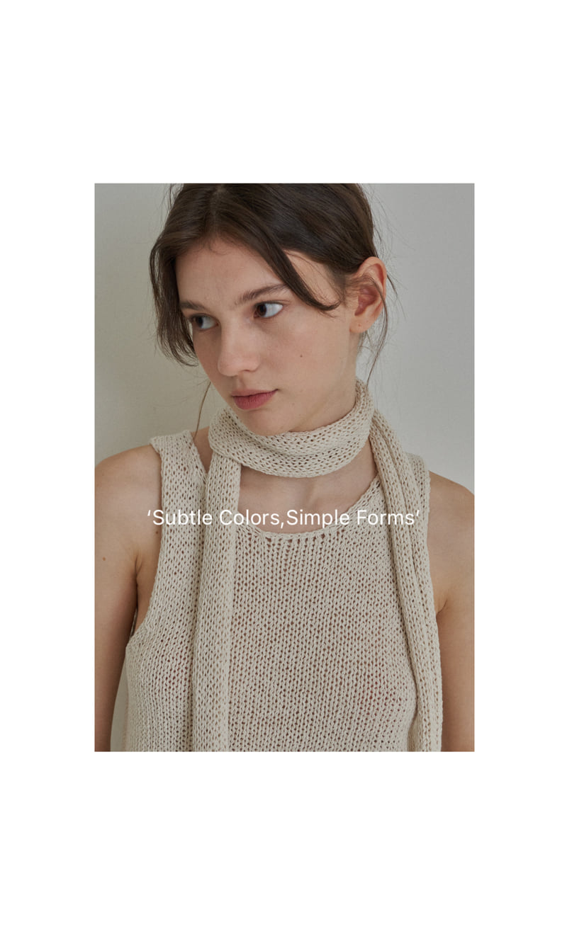Reirai - Korean Women Fashion - #restrostyle - Soap Muffler Sleeveless Set - 11