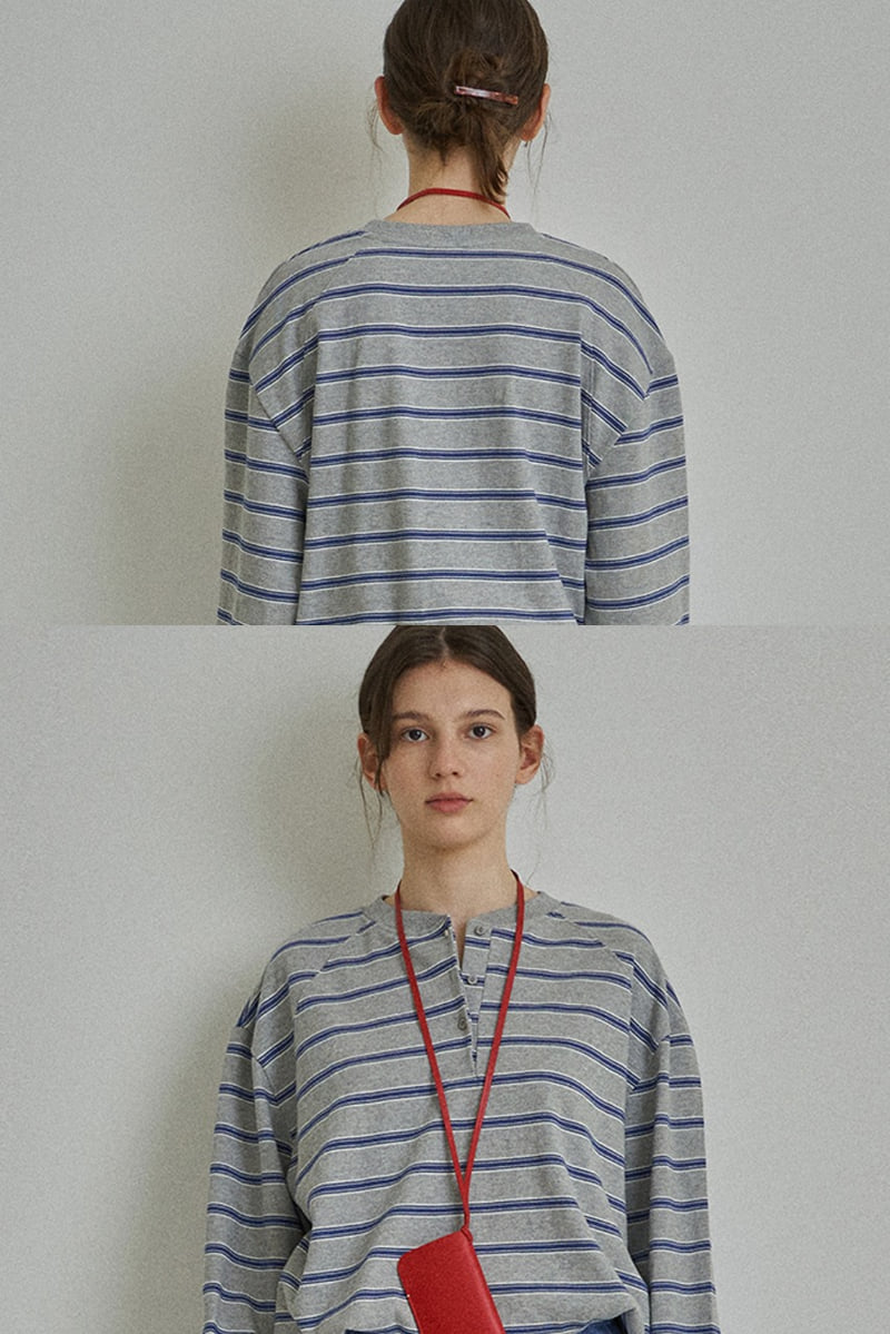 Reirai - Korean Women Fashion - #romanticstyle - Boy Stripe Sweatshirt