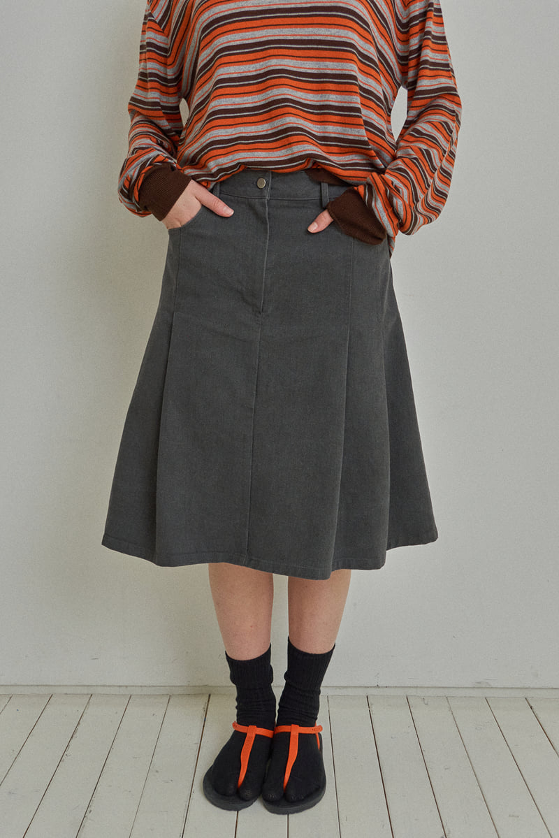 Reirai - Korean Women Fashion - #romanticstyle - Dyed Cotton Pleated Skirt - 4