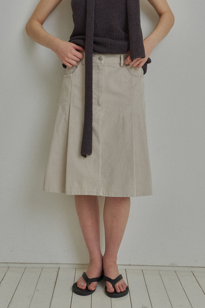 Reirai - Korean Women Fashion - #womensfashion - Dyed Cotton Pleated Skirt - 10