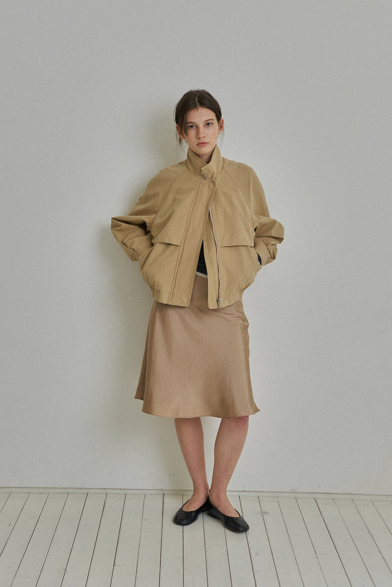 Reirai - Korean Women Fashion - #womensfashion - Diagonal Satin Skirt - 8