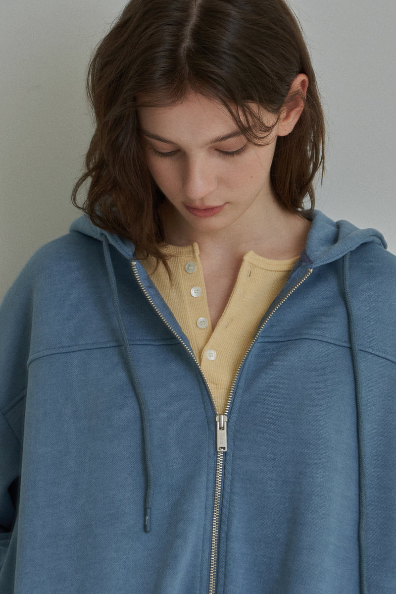 Reirai - Korean Women Fashion - #womensfashion - Mellow Dying Hood Zip-up - 11