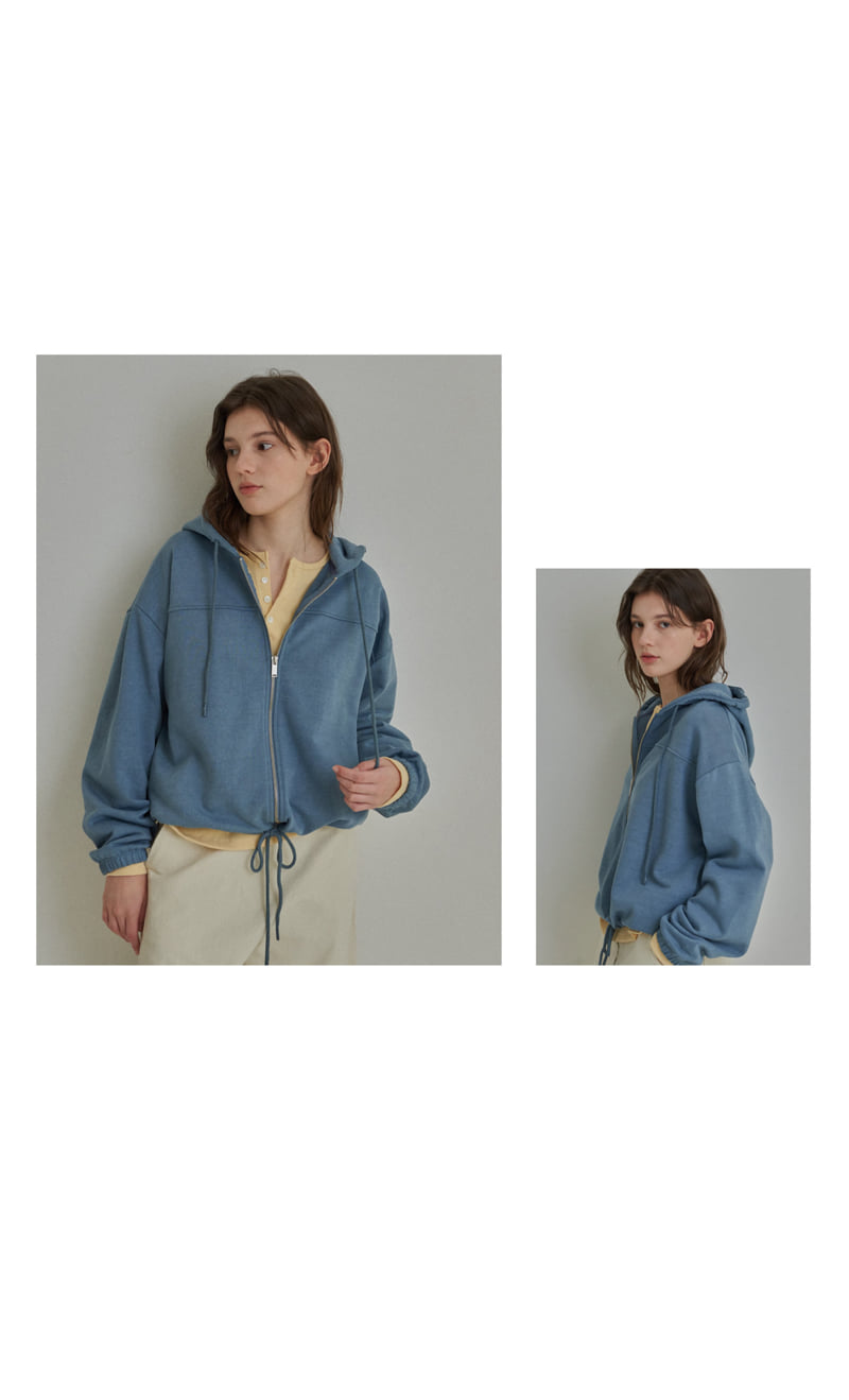 Reirai - Korean Women Fashion - #womensfashion - Mellow Dying Hood Zip-up - 9