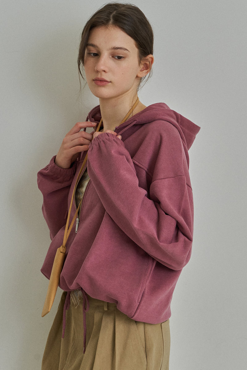 Reirai - Korean Women Fashion - #womensfashion - Mellow Dying Hood Zip-up - 12