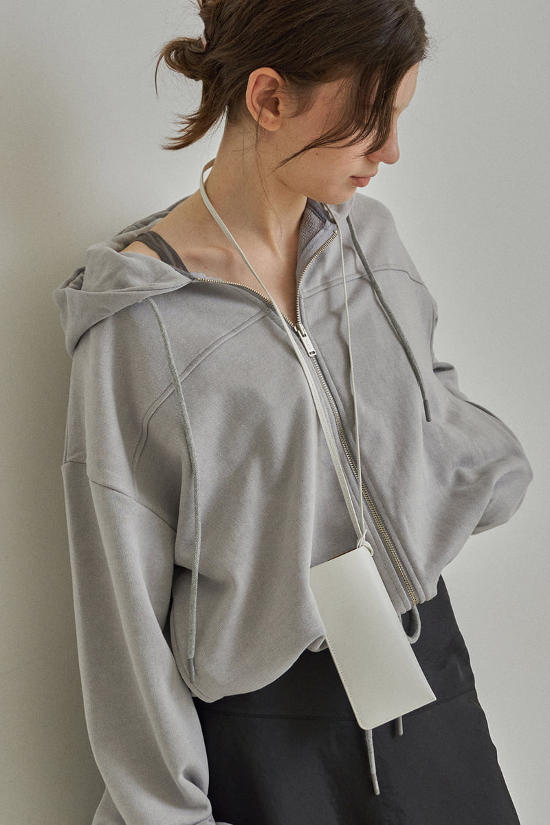 Reirai - Korean Women Fashion - #womensfashion - Mellow Dying Hood Zip-up - 6