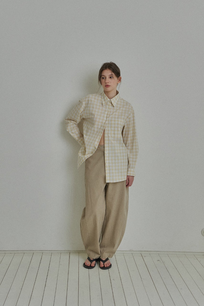 Reirai - Korean Women Fashion - #womensfashion - Cationic Curved Cotton Pants