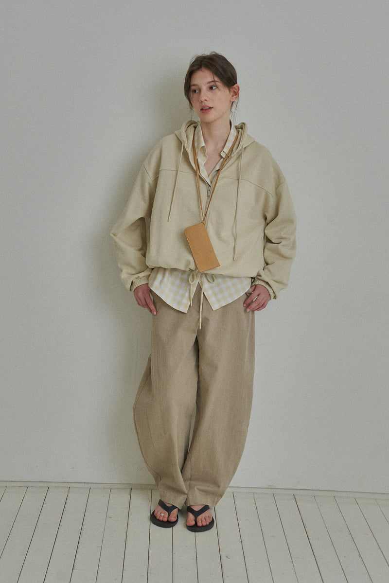 Reirai - Korean Women Fashion - #womensfashion - Cationic Curved Cotton Pants - 3